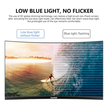 24-Inch Curved Gaming Monitor 120Hz Full HD 1080P Built-In Speakers Tilt Adjustable