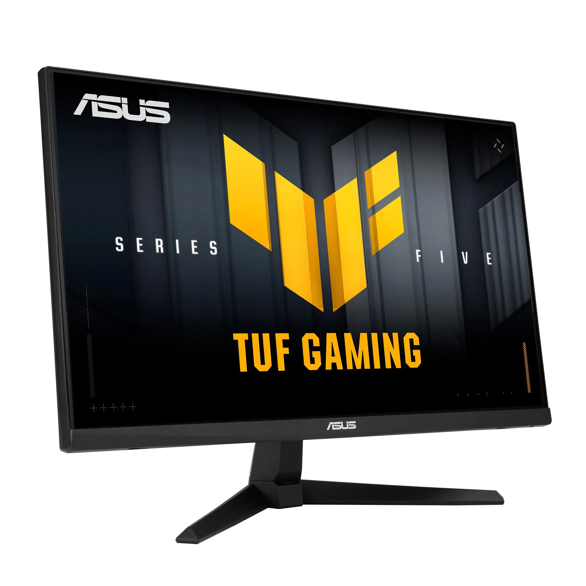 ASUS TUF Gaming Series Five desktop gaming monitor with black sleek design and yellow logo