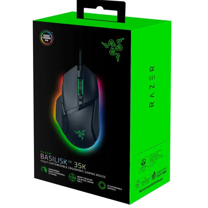 Basilisk V3 35K Fully Customizable Ergonomic Gaming Mouse with Chroma RBG, Black