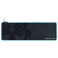 Razer Gears of War extended gaming mouse pad with subtle gear logo and blue RGB lighting