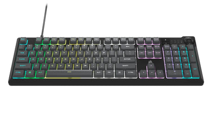 RGB backlit mechanical gaming keyboard with full number pad on white background, Byte Style