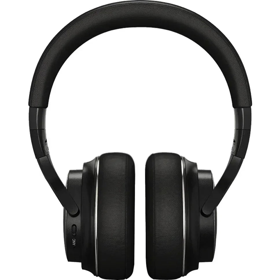 Black over-ear wireless gaming headset with cushioned ear cups on white background