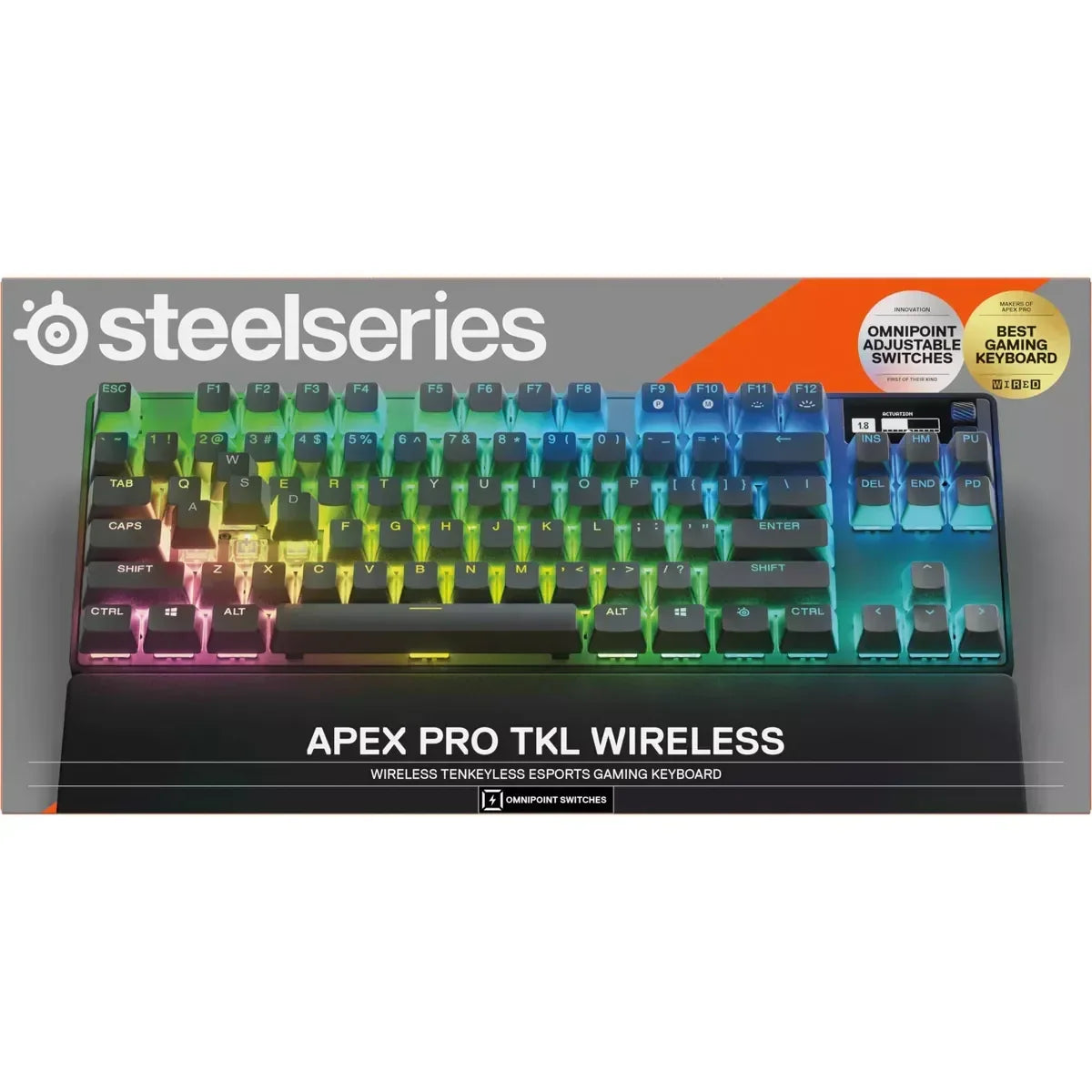 SteelSeries Apex Pro TKL Wireless RGB gaming keyboard with Omnipoint adjustable switches