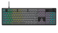 RGB gaming keyboard with multicolor backlighting, full-size layout, and media controls, Byte Style