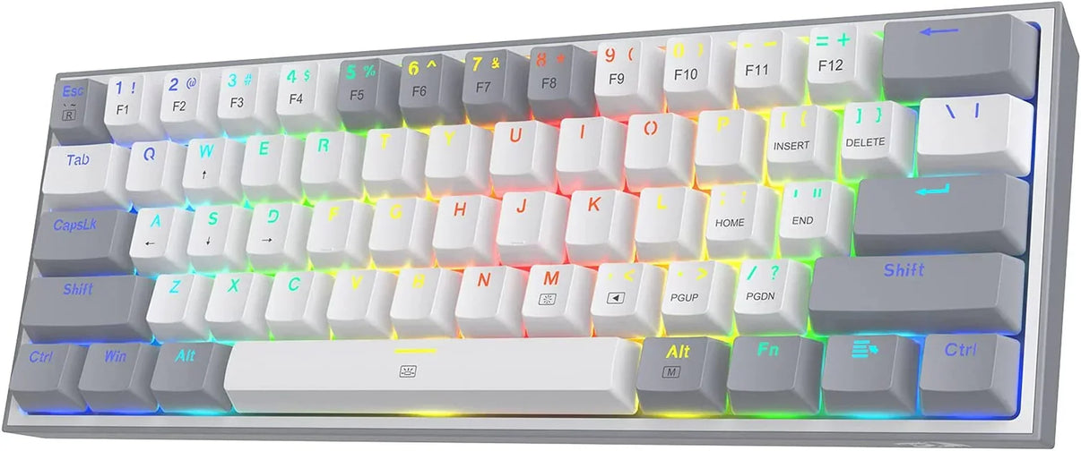 RGB backlit mechanical gaming keyboard with gray and white keycaps, Byte Style gear