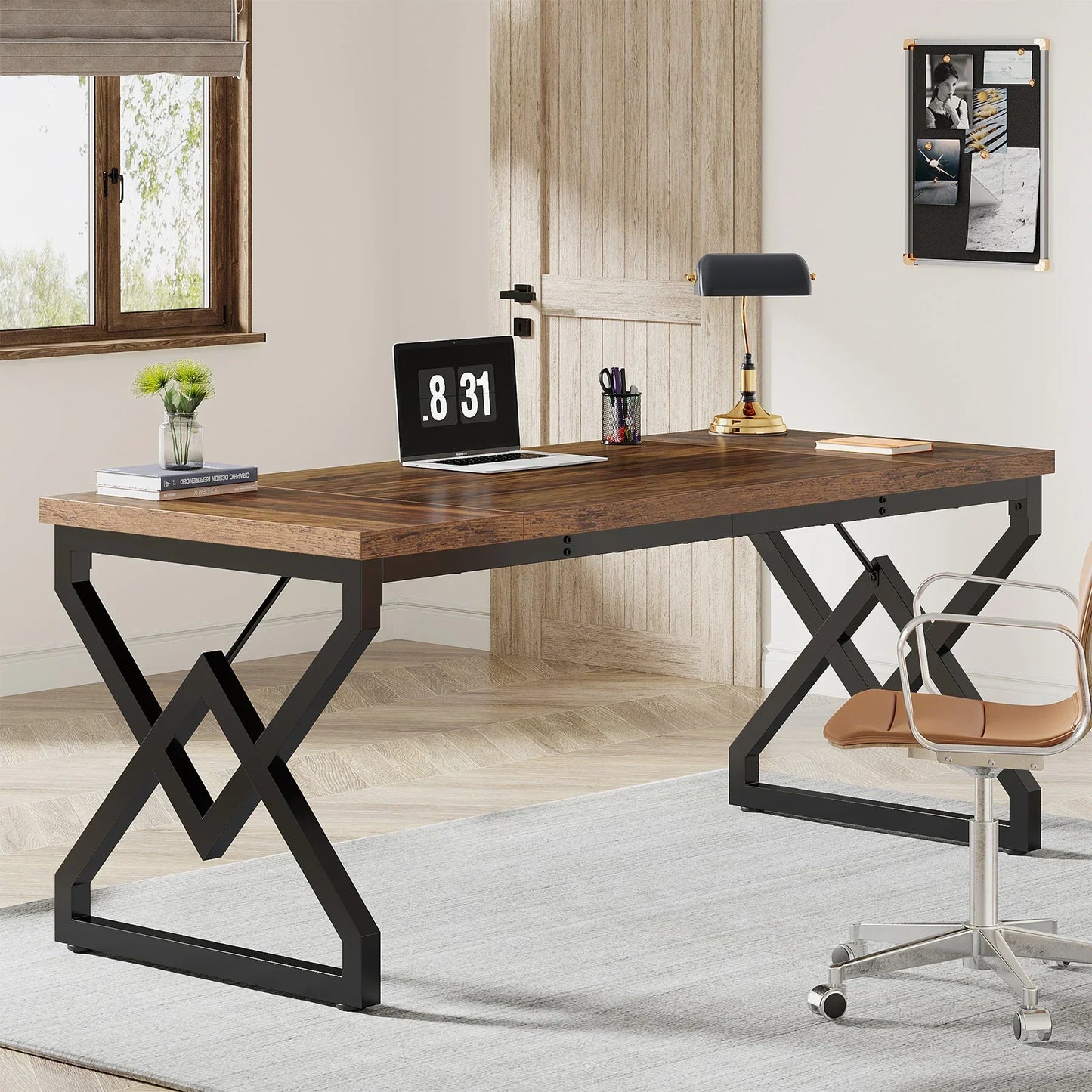 63-In Large Executive Desk, Home Office Computer Desk