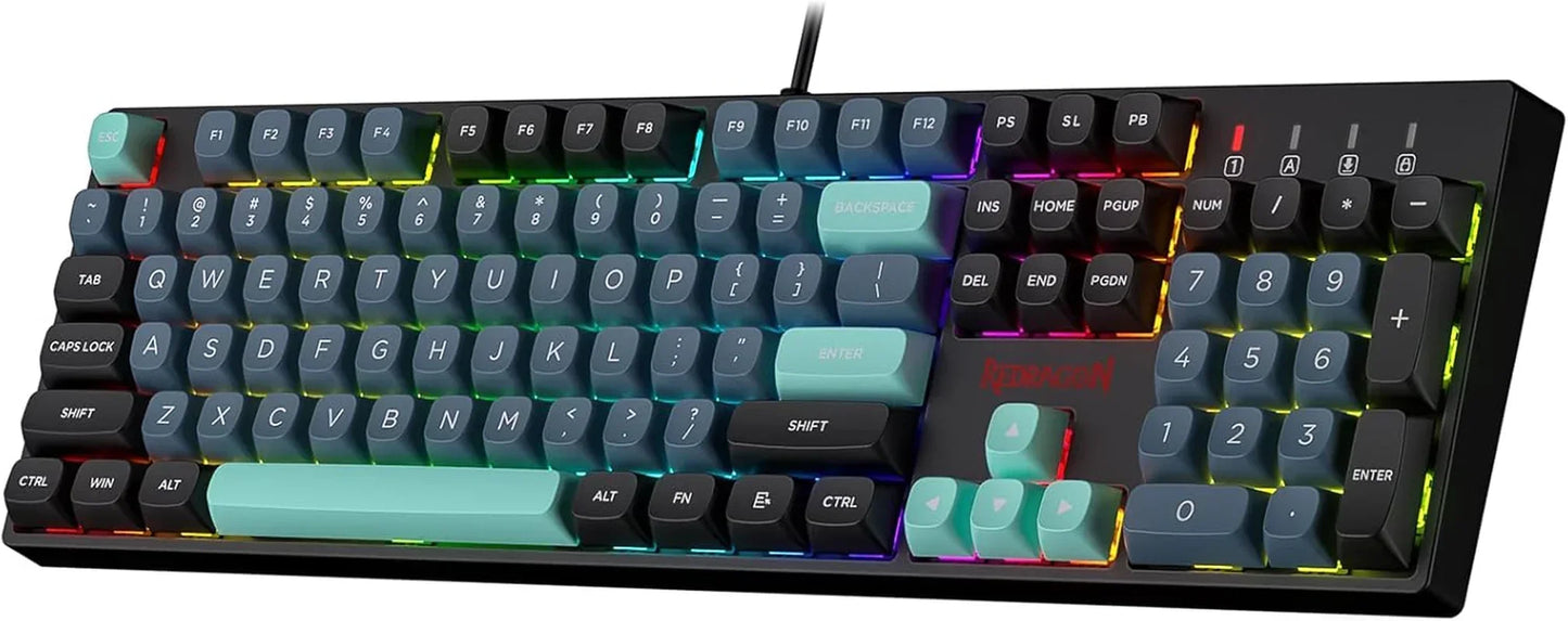 RGB mechanical gaming keyboard with retro 8-bit style keycaps, ideal for modern setups