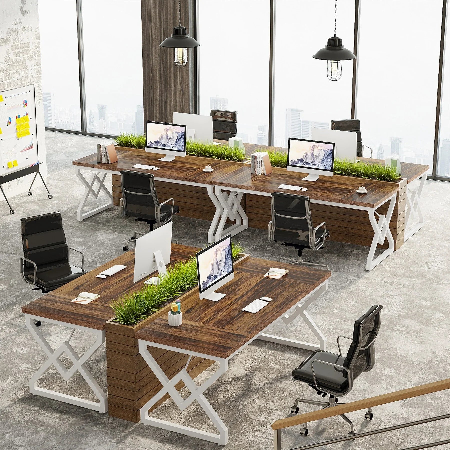 63-In Large Executive Desk, Home Office Computer Desk