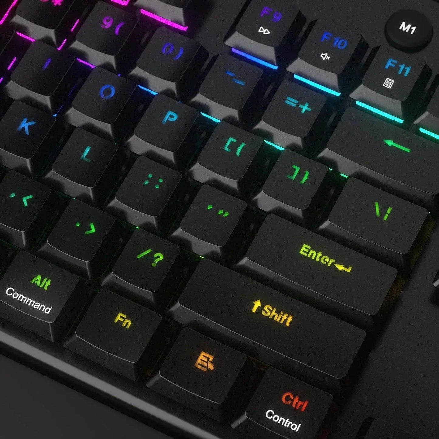 K618 PRO 3-Mode Wireless RGB Mechanical Keyboard, Bt/2.4Ghz/Wired Low Profile Win/Mac Gaming Keyboard W/Ultra-Thin Design, Dedicated Media Control & Linear Red Switch