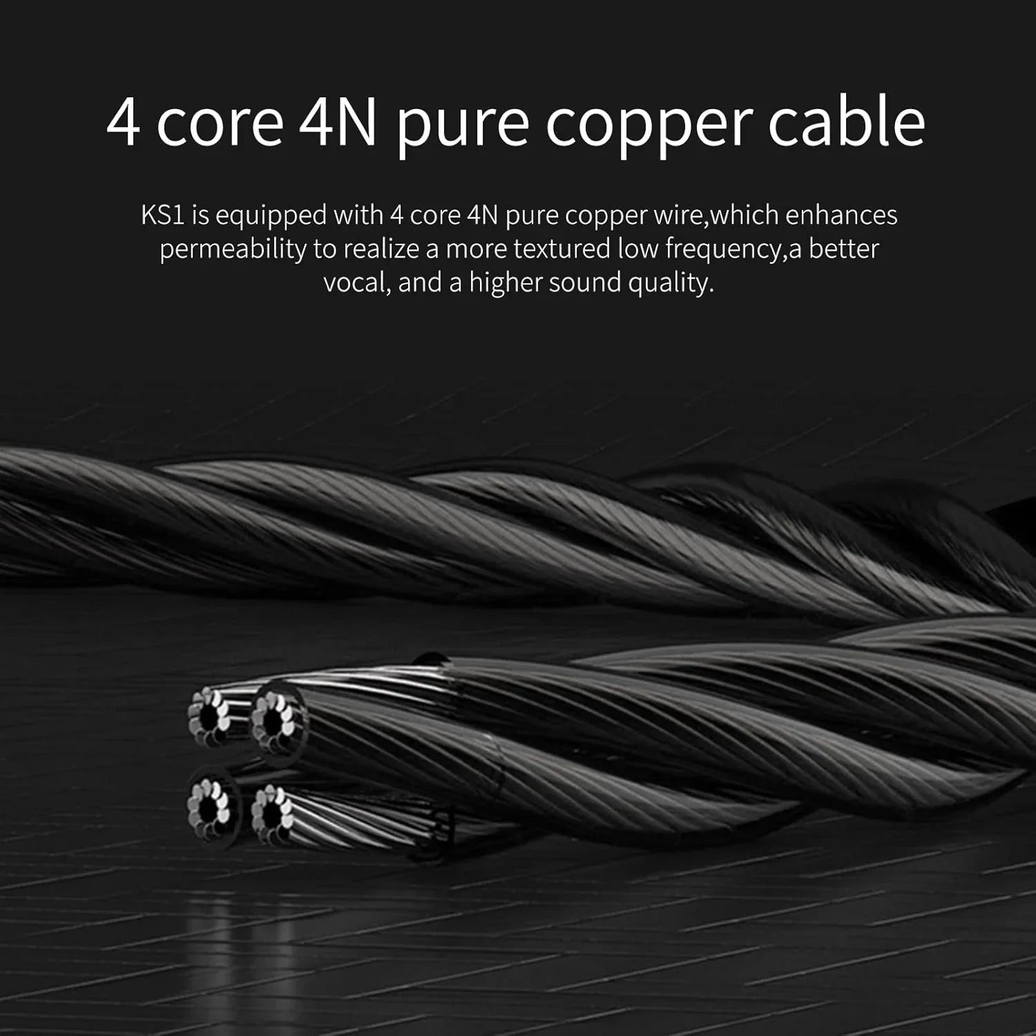 KBEAR KS1 Wired in Ear Headphones, Deep Bass Iem Earbuds Noise Cancelling in Ear Monitors Earphones with 1DD Driver, Ear Hooks Cable for Gaming Computer, Musician Stage, Drummer (Black without Mic)