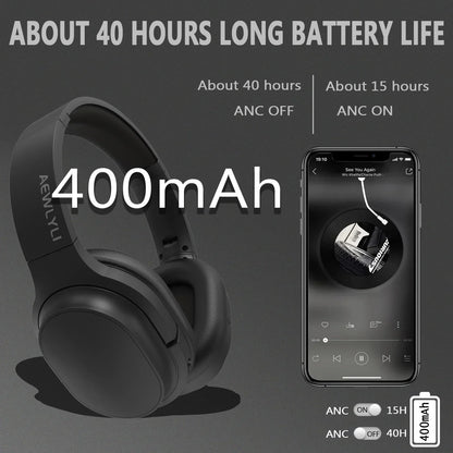 Noise Cancelling Headphones, Bluetooth over Ear Headphones, Wireless Foldable Stereo Microphone, S31 - Black