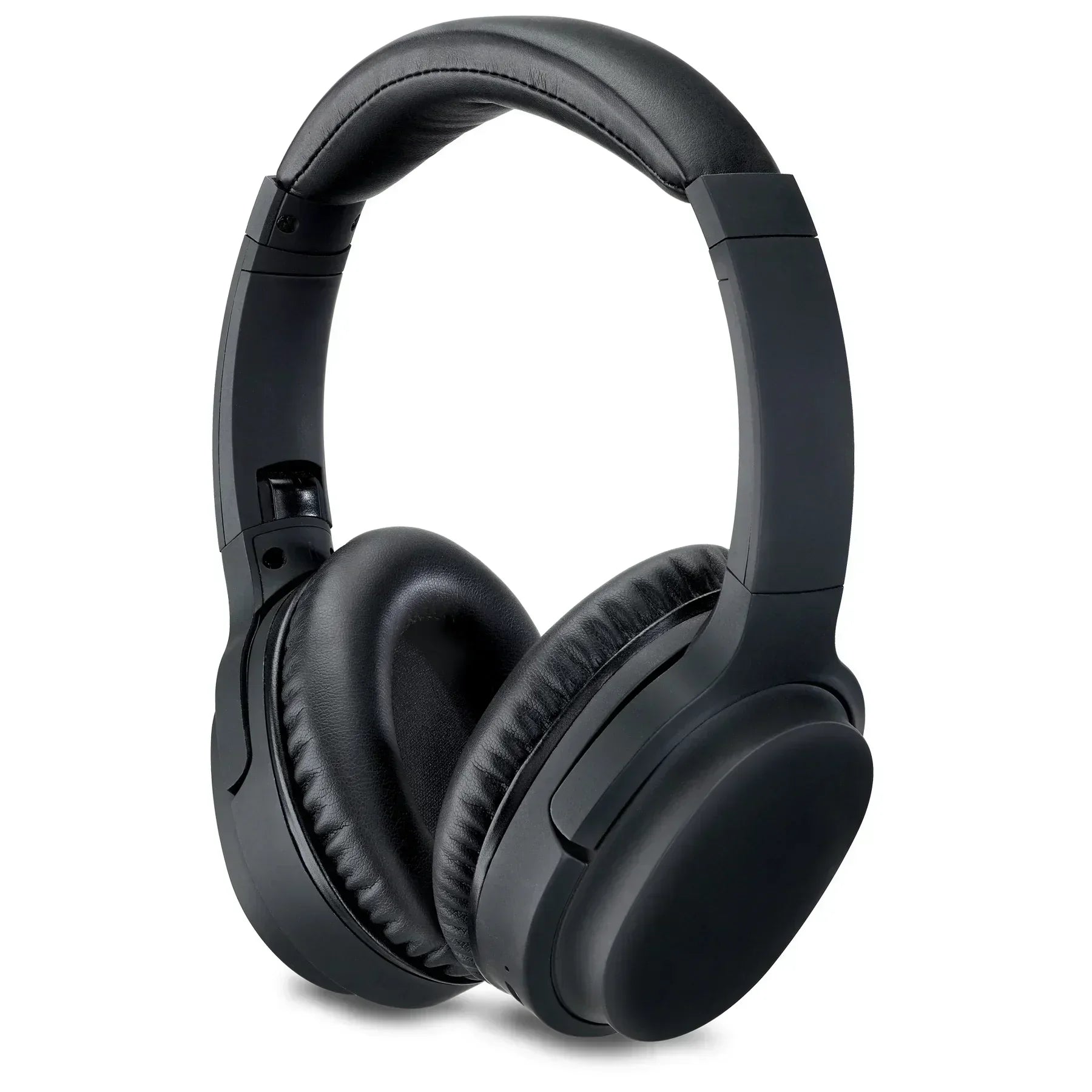 Black over-ear gaming headphones with padded ear cups and headband on white background