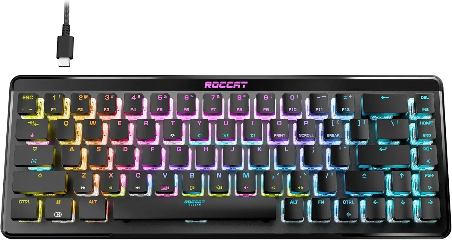 RGB backlit ROCCAT gaming keyboard with mechanical keys, modern setup for Byte Style