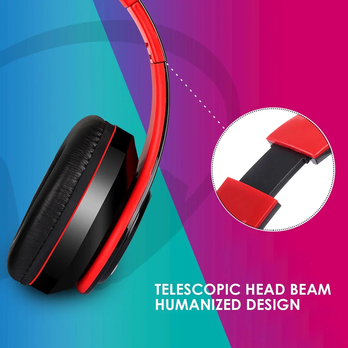 Over-Ear Wireless Bluetooth Headphones, Foldable Multi-Mode Wireless Headphones with Built-In Microphone, Wireless over Ear Headset for Travel, 10-Hour Playtime, Black