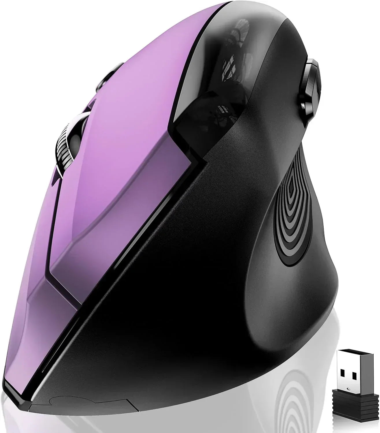 Ergonomic Wireless Mouse, 2.4G Optical Cordless, 800/1200/1600 DPI, Vertical Computer Mouse for Laptop, Mac, PC, Desktop (Right Hand, Large) - Red