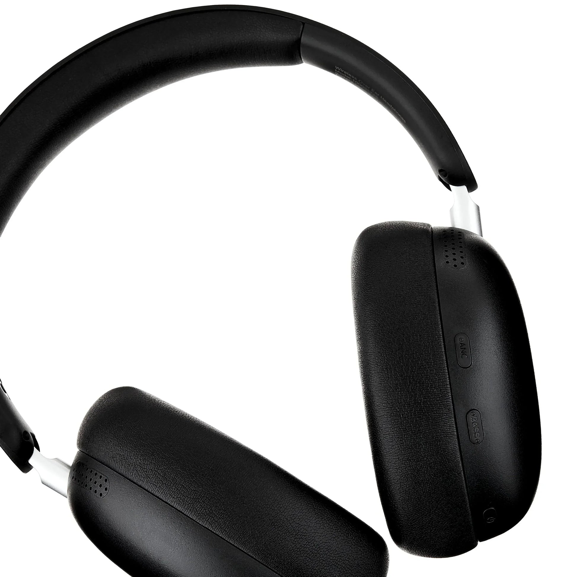 Black over-ear wireless gaming headset with padded ear cups and controls on the side