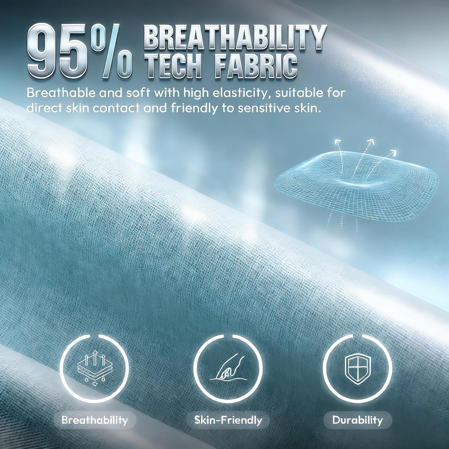 95% breathable tech fabric for gaming apparel, soft, skin-friendly, and durable with high elasticity