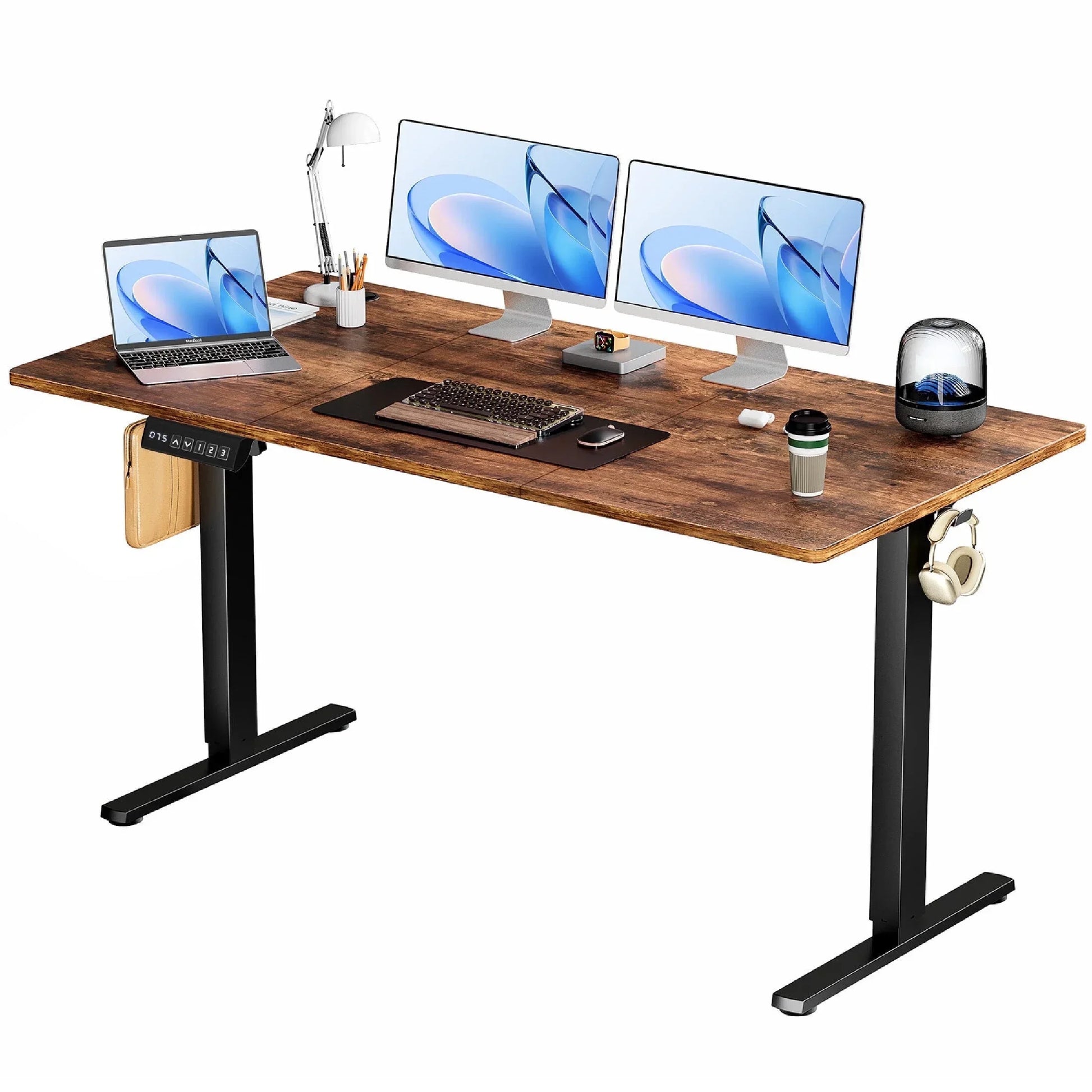 40X24 Inch Electric Standing Desk, Ergonomic Rising Modern Lift Motorized Gaming Desktop Workstation for Work Home Office, Height Adjustable, White