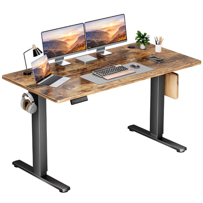 40X24 Inch Electric Standing Desk, Ergonomic Rising Modern Lift Motorized Gaming Desktop Workstation for Work Home Office, Height Adjustable, White