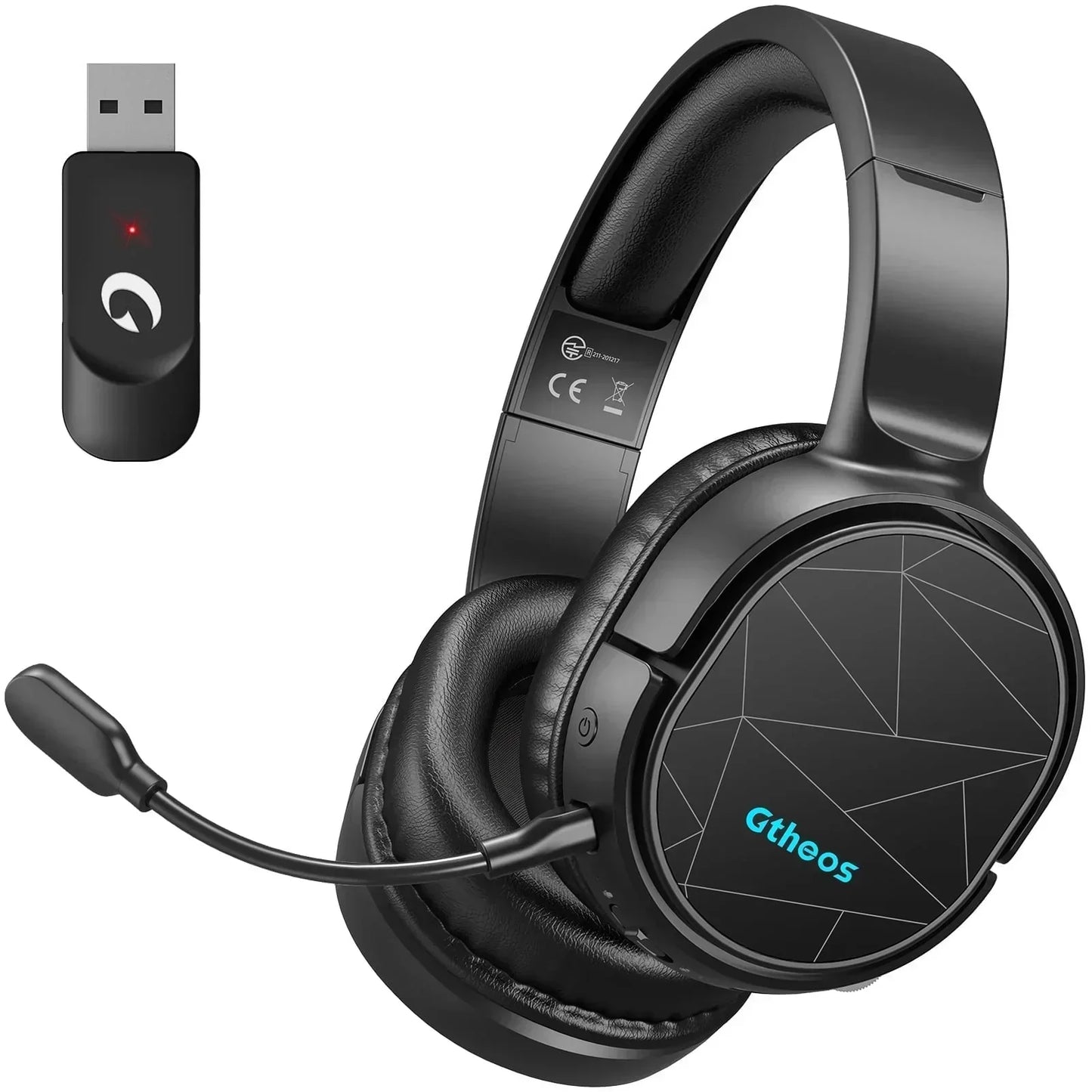 Wireless Gaming Headset Compatible for PS5 Switch PC Mac, 2.4 Ghz/Bluetooth 5.2 Gaming Headphones with Noise Cancelling Microphone 40+ Hours Battery Life,3.5Mm Wired for Xbox Series