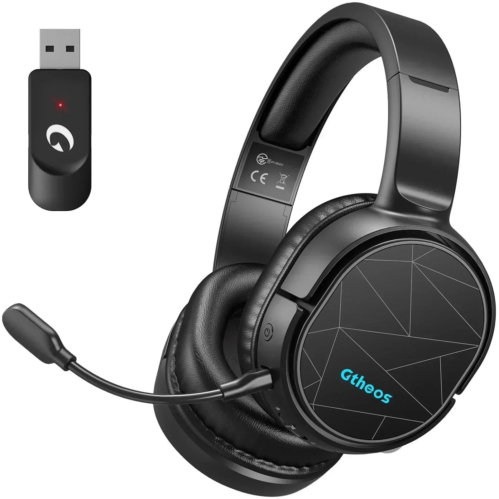 Wireless Gaming Headset Compatible for PS5 Switch PC Mac, 2.4 Ghz/Bluetooth 5.2 Gaming Headphones with Noise Cancelling Microphone 40+ Hours Battery Life,3.5Mm Wired for Xbox Series