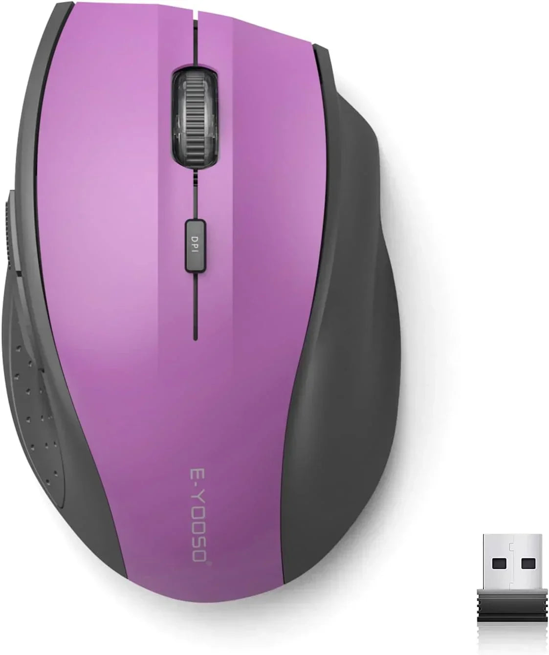 Wireless Mouse for Laptop, Portable Optical Computer Mouse, 6 Buttons, Cordless 2.4Ghz with USB Receiver, 5-Level 4800 DPI, 18 Months Battery Life for PC Chromebook Windows Mac