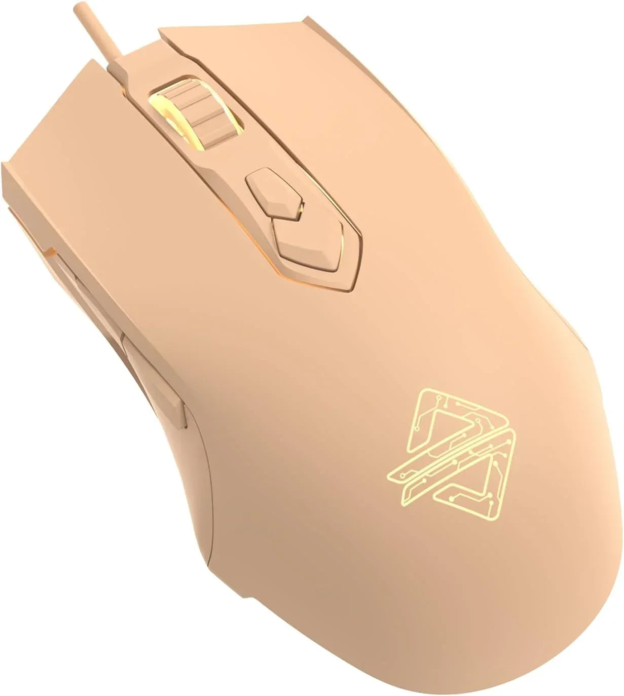 AJ52 RGB Wired Gaming Mouse, 7 Programmable Buttons, Computer Mice with RGB Lighting, 200-4800 DPI Adjustable, for Pc/Laptop (Pink)