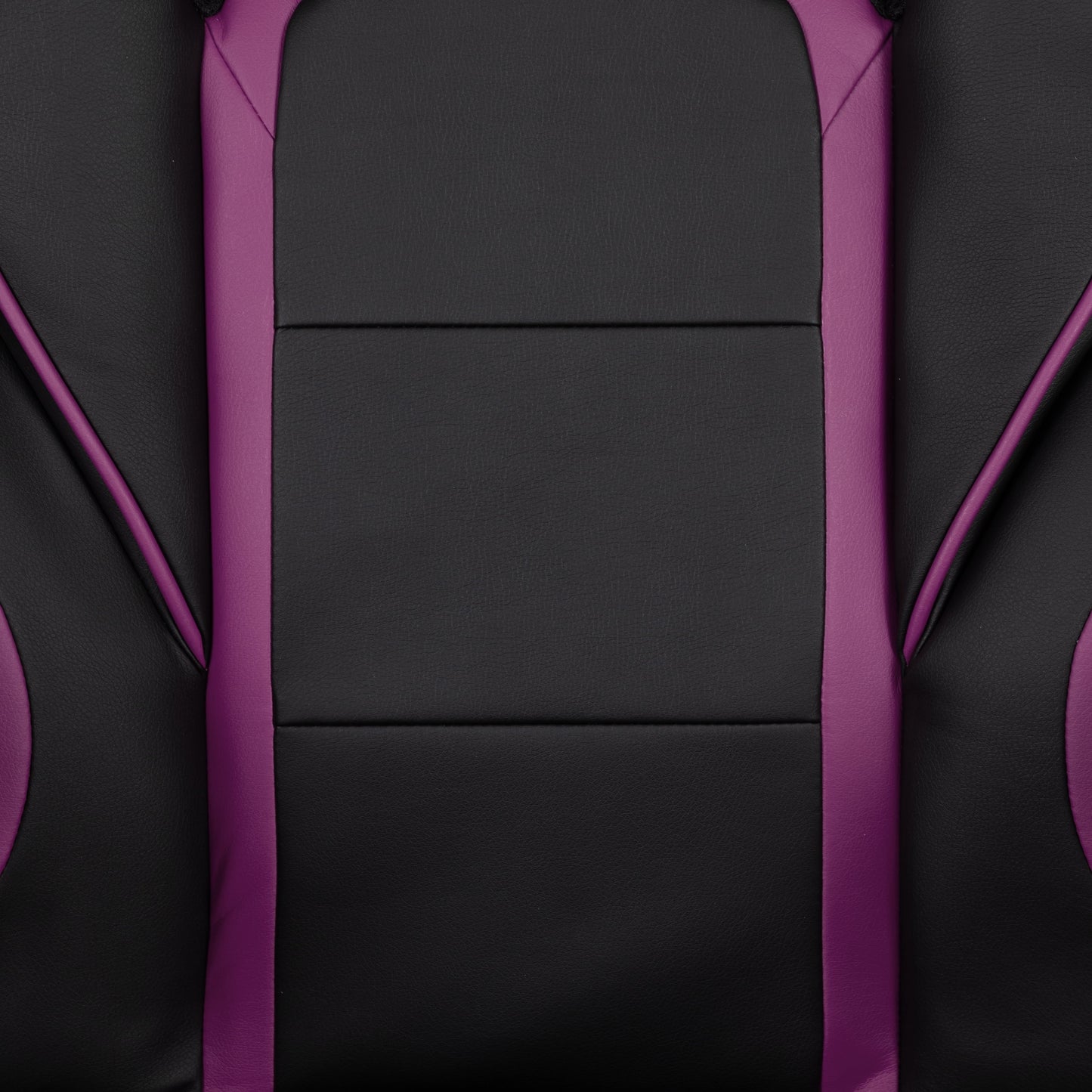 Black and purple gaming chair with sleek design and ergonomic stitching