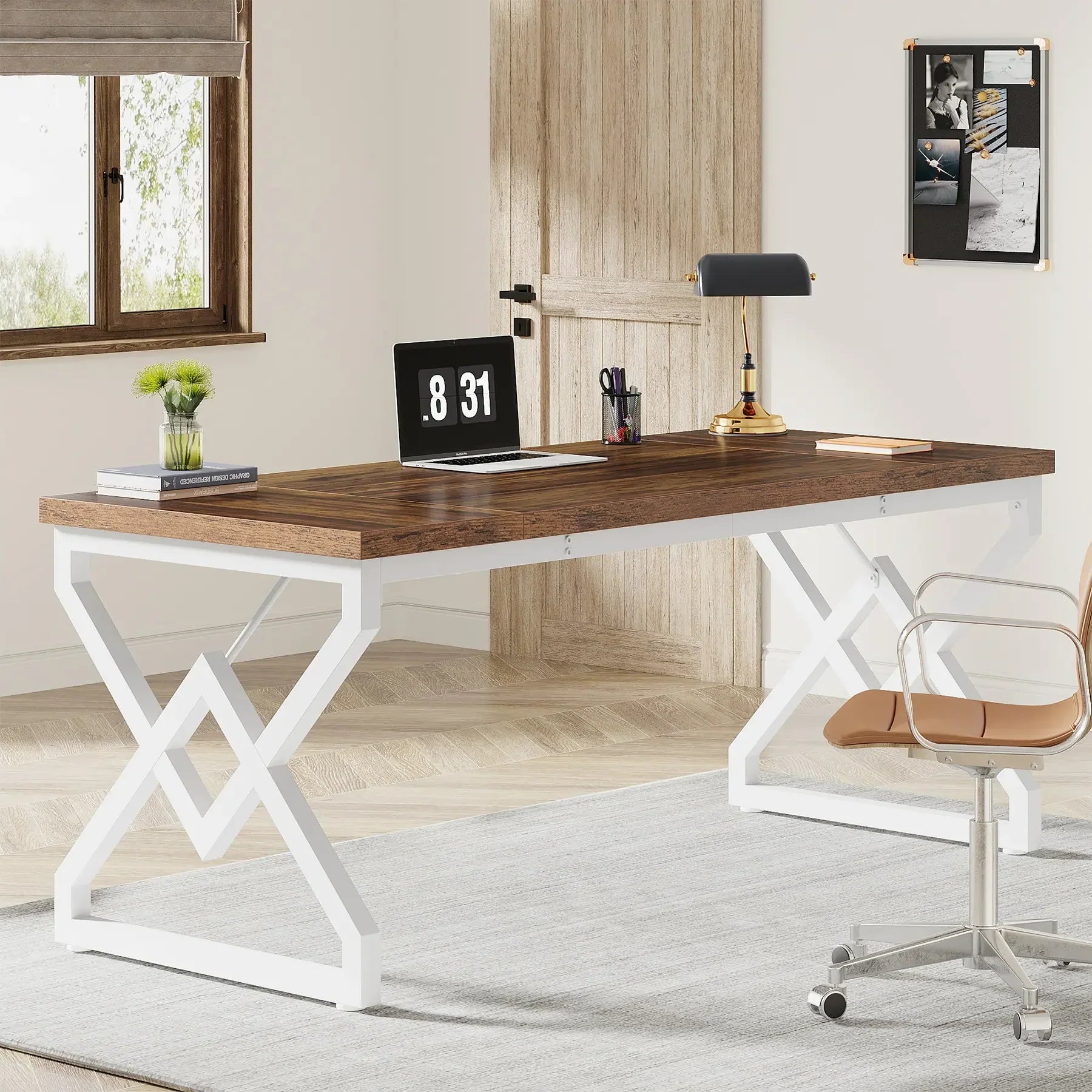 63-In Large Executive Desk, Home Office Computer Desk