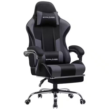 GTPLAYER gaming chair with lumbar support, adjustable armrests, and footrest for ergonomic comfort