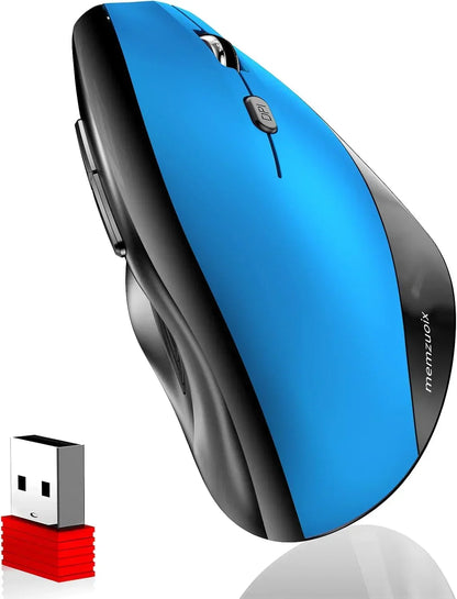 Ergonomic Wireless Mouse, 2.4G Optical Cordless, 800/1200/1600 DPI, Vertical Computer Mouse for Laptop, Mac, PC, Desktop (Right Hand, Large) - Red