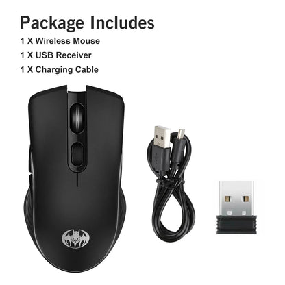 M06 Wireless Gaming Mouse, Rechargeable Computer Mouse Mice with Rainbow Backlit Lights, 3 DPI Levels, 6 Silent Buttons, USB 2.4Ghz Optical Mice for PC Gamer Laptop Desktop Chromebook Mac