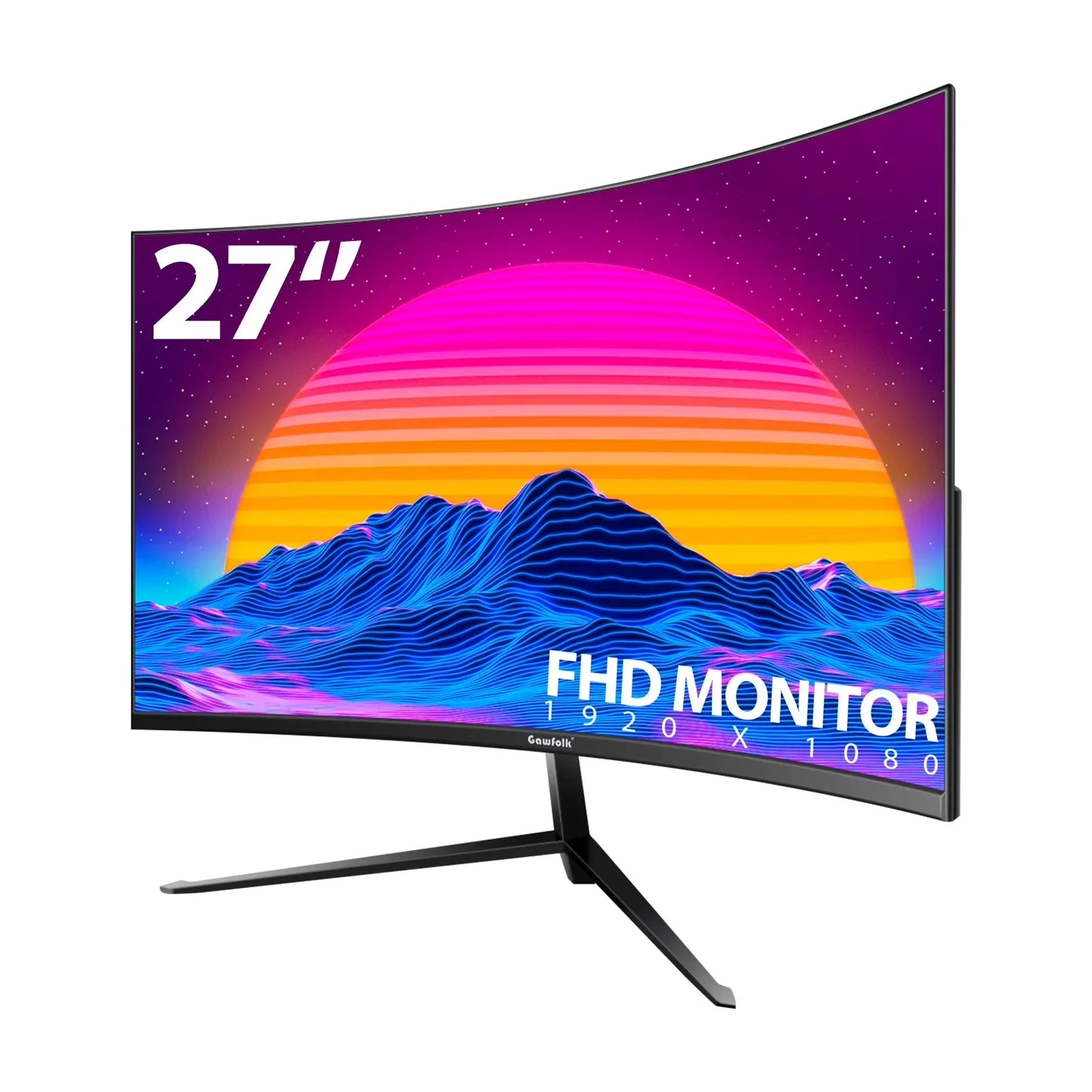24-Inch Curved Gaming Monitor 120Hz Full HD 1080P Built-In Speakers Tilt Adjustable