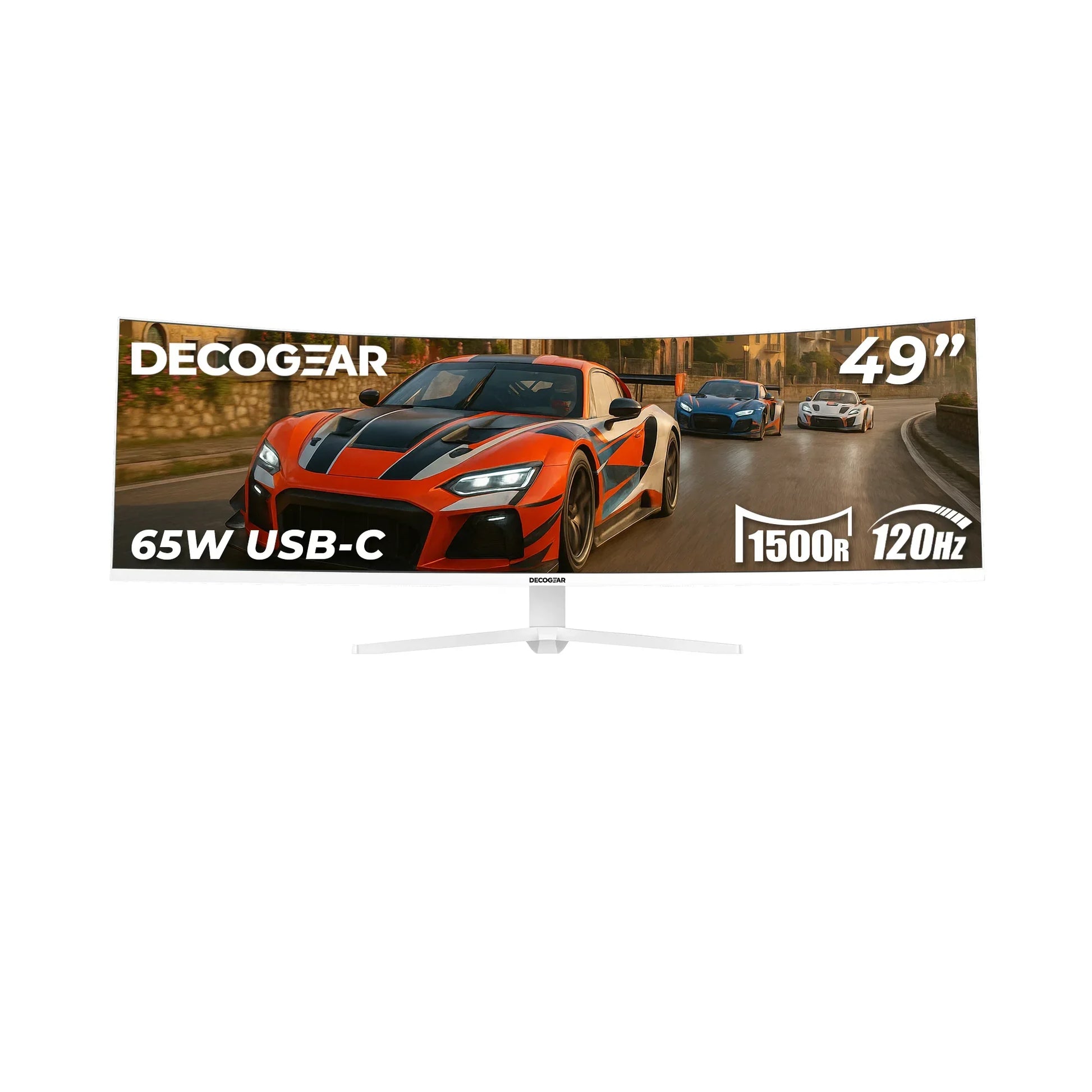 49" White Curved 5K DQHD Ultrawide Gaming Monitor