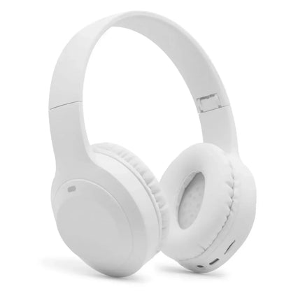 white wireless gaming headset with cushioned ear pads on a white background