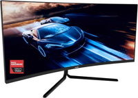 Generic 34"" LED Gaming Monitor GNV34DB 100Hz 1440p Curved 1500R UWQHD VA Panel 3 HDMI FreeSync FPS/RTS - GNV34DB (Renewed) black
