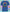 Blue T-shirt with pixel art of Mario, coins, mushrooms, star, and Goombas from classic Nintendo video game