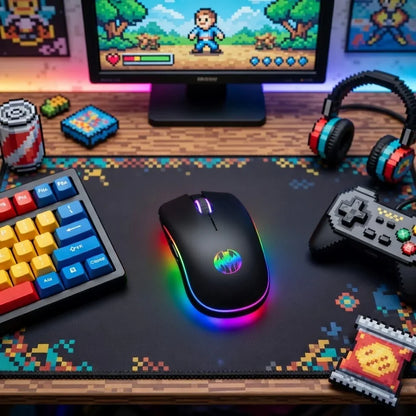 TSV M06 Wireless Gaming Mouse | Rechargeable | Backlit Lights | 3 DPI Levels | 6 Silent Buttons | 2.4GHz USB