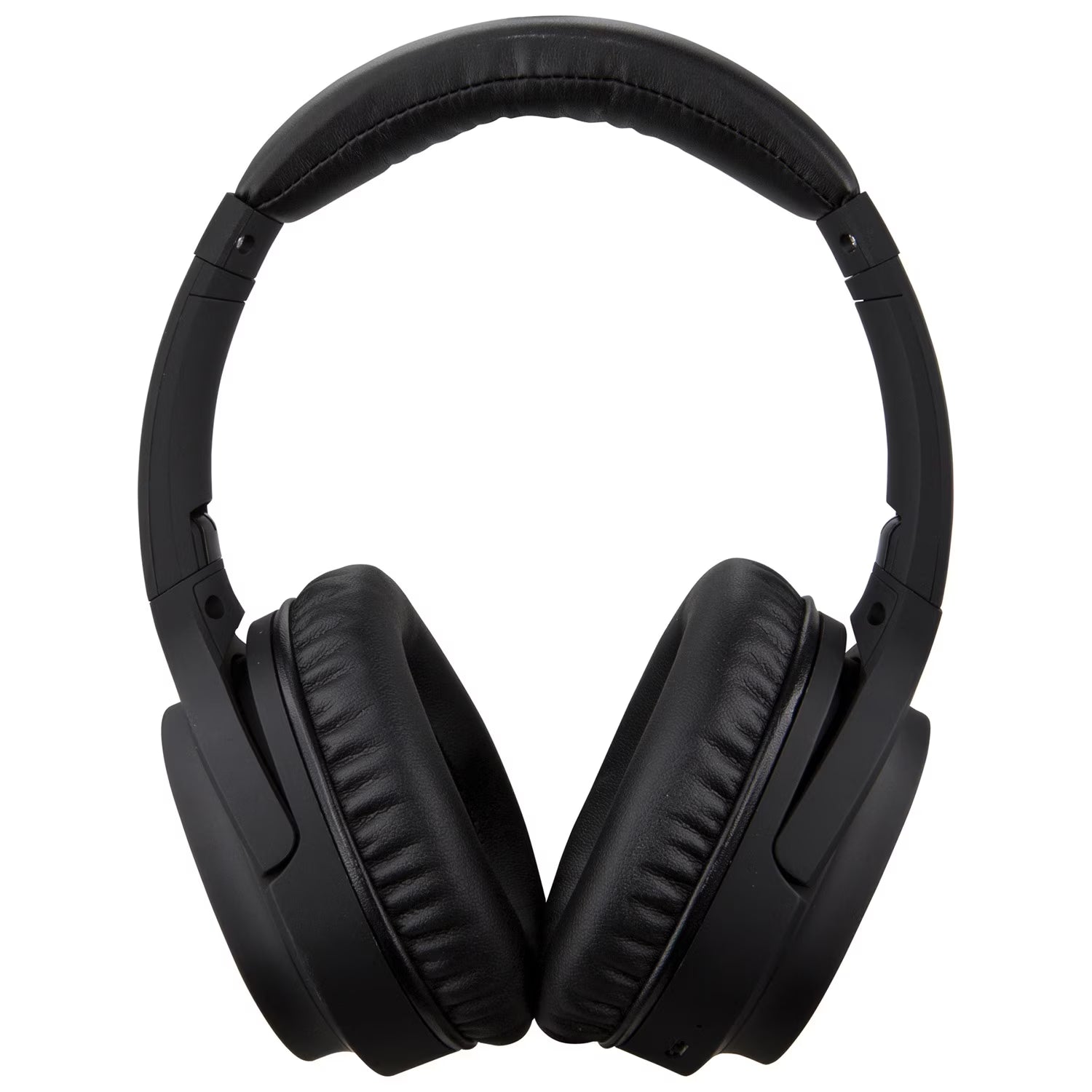 Black over-ear Bluetooth noise-canceling headphones with padded ear cups and headband