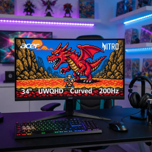 Acer Nitro XZ340CUR X0Bmiiphx Curved Gaming Monitor | Ultrawide UWQHD 3440x1440 | 200Hz