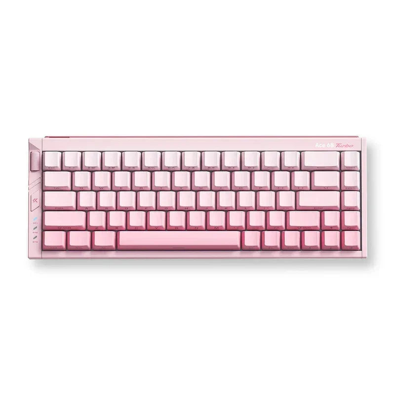 MCHOSE Ace 68 Turbo pink mechanical gaming keyboard with full aluminum body, retro 8-bit style