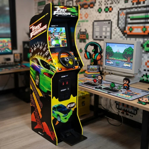 Fast & Furious Deluxe Arcade Game | 5-Foot Stand-Up Cabinet | 2 Classic Games | 17" LCD Screen | Home Arcade