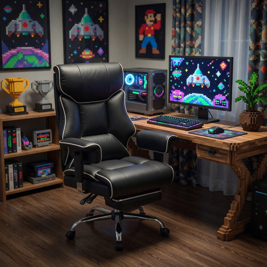 COMHOMA Big & Tall Gaming Chair | 400lb Capacity | High-Back Leather | Lumbar Support | Pocket Spring Cushion